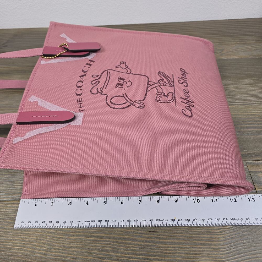 Coach Cafe Lil Miss Jo Coffee Shop Canvas Tote Limited Edition - Rouge Pink NWT - Picture 9 of 12